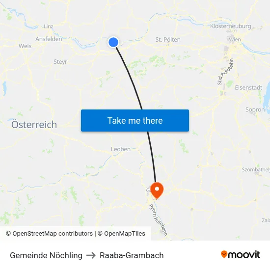 Gemeinde Nöchling to Raaba-Grambach map