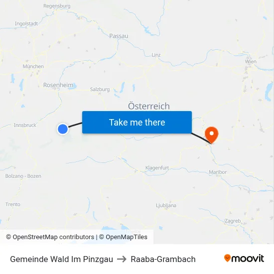 Gemeinde Wald Im Pinzgau to Raaba-Grambach map