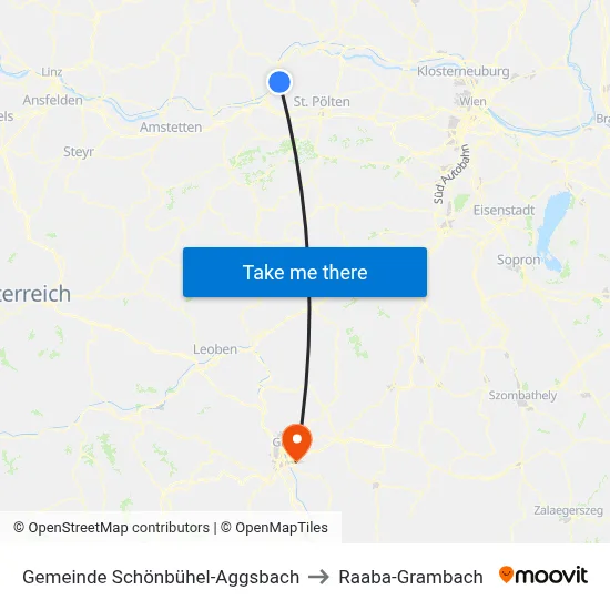 Gemeinde Schönbühel-Aggsbach to Raaba-Grambach map