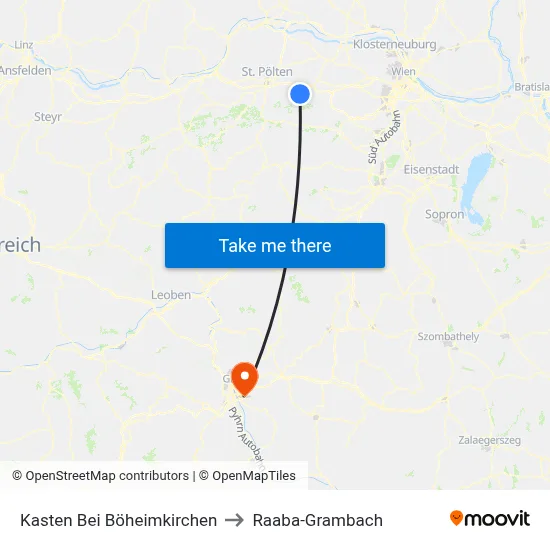 Kasten Bei Böheimkirchen to Raaba-Grambach map