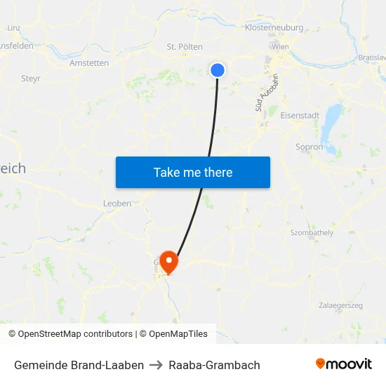 Gemeinde Brand-Laaben to Raaba-Grambach map
