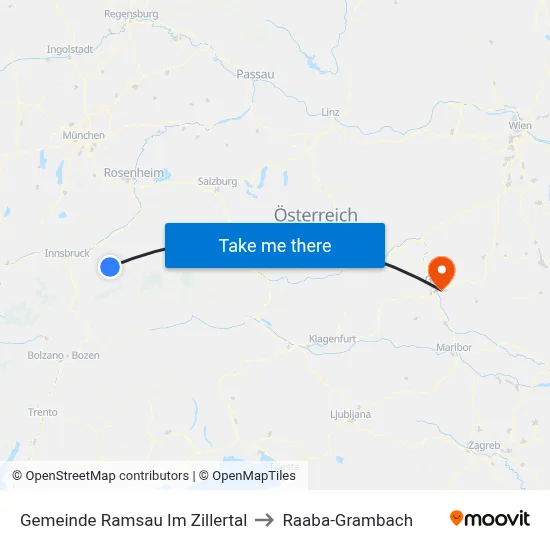 Gemeinde Ramsau Im Zillertal to Raaba-Grambach map