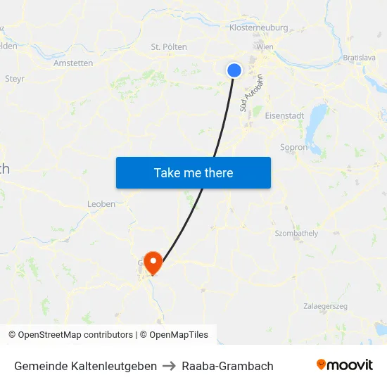 Gemeinde Kaltenleutgeben to Raaba-Grambach map
