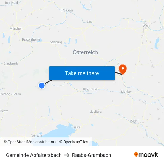 Gemeinde Abfaltersbach to Raaba-Grambach map