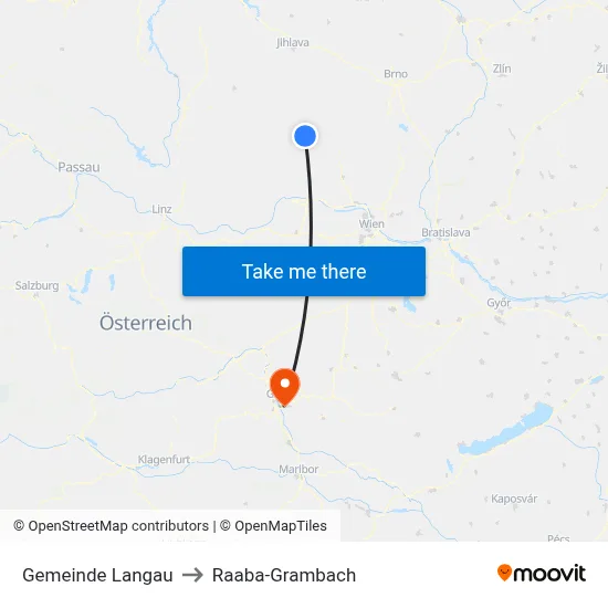 Gemeinde Langau to Raaba-Grambach map