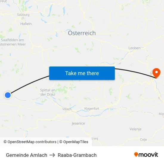 Gemeinde Amlach to Raaba-Grambach map