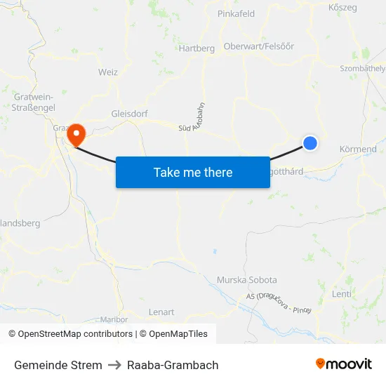 Gemeinde Strem to Raaba-Grambach map