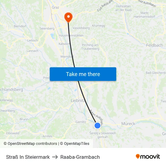 Straß In Steiermark to Raaba-Grambach map