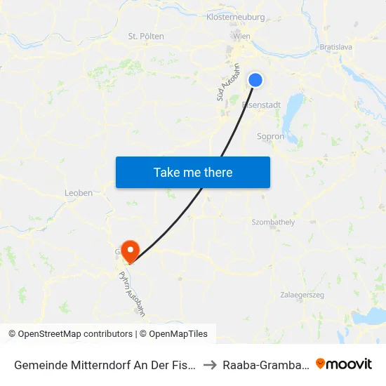 Gemeinde Mitterndorf An Der Fischa to Raaba-Grambach map