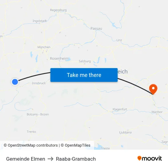 Gemeinde Elmen to Raaba-Grambach map