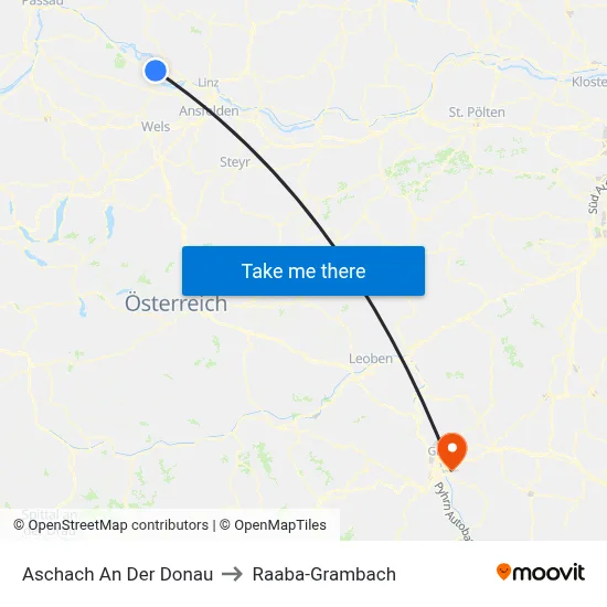 Aschach An Der Donau to Raaba-Grambach map