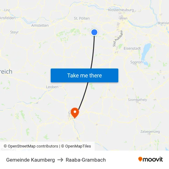 Gemeinde Kaumberg to Raaba-Grambach map