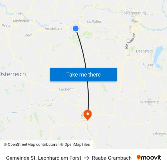 Gemeinde St. Leonhard am Forst to Raaba-Grambach map