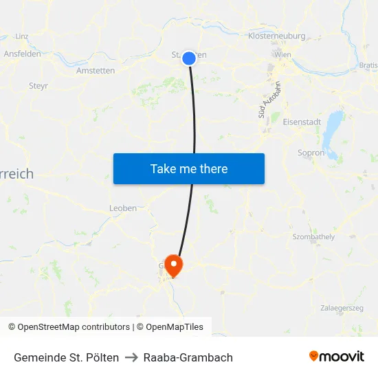 Gemeinde St. Pölten to Raaba-Grambach map