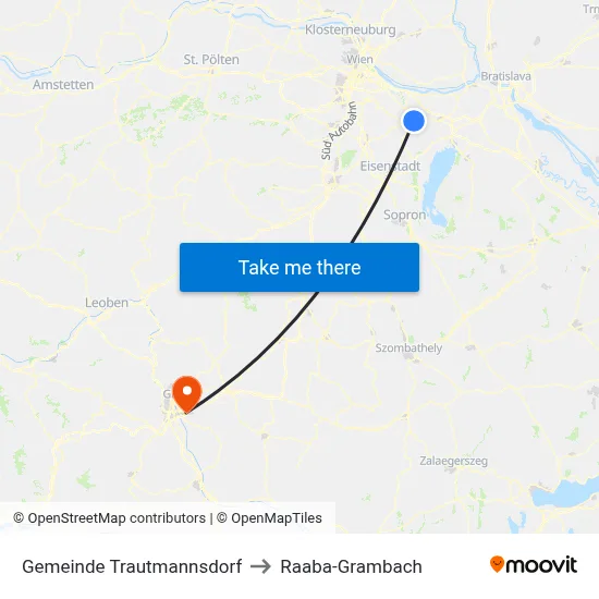 Gemeinde Trautmannsdorf to Raaba-Grambach map