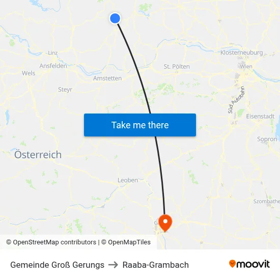 Gemeinde Groß Gerungs to Raaba-Grambach map