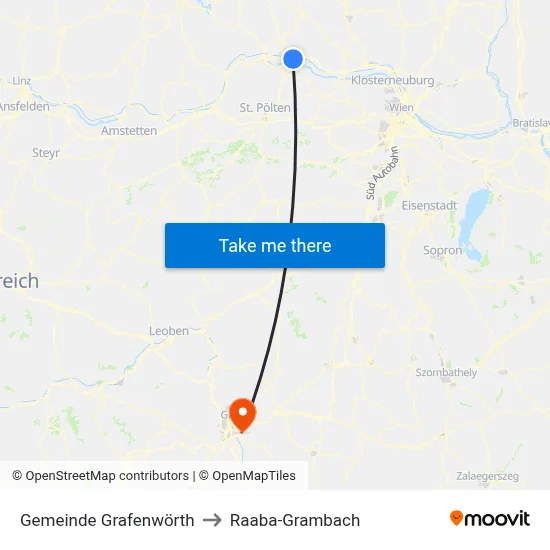 Gemeinde Grafenwörth to Raaba-Grambach map
