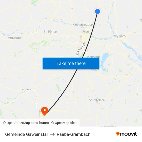 Gemeinde Gaweinstal to Raaba-Grambach map