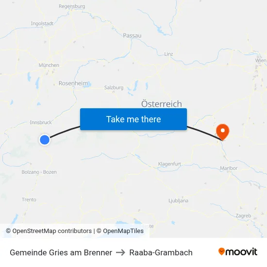 Gemeinde Gries am Brenner to Raaba-Grambach map