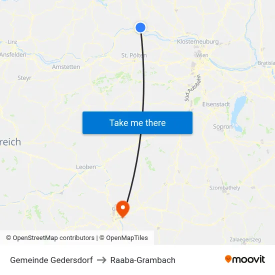 Gemeinde Gedersdorf to Raaba-Grambach map