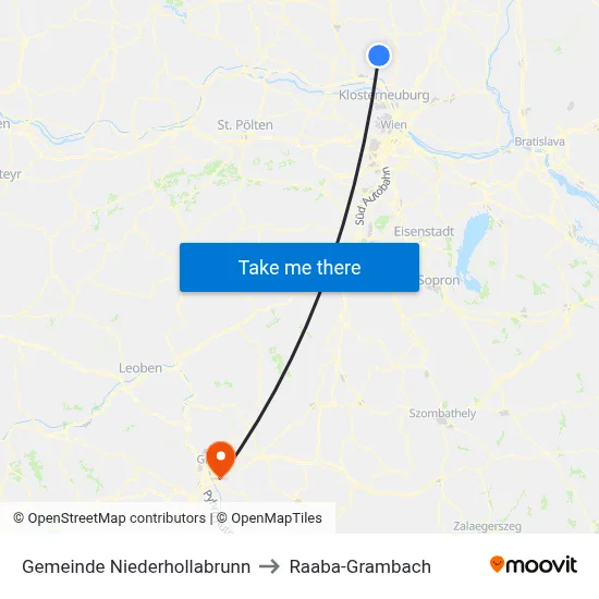 Gemeinde Niederhollabrunn to Raaba-Grambach map
