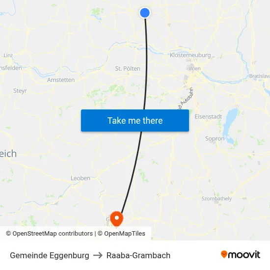 Gemeinde Eggenburg to Raaba-Grambach map