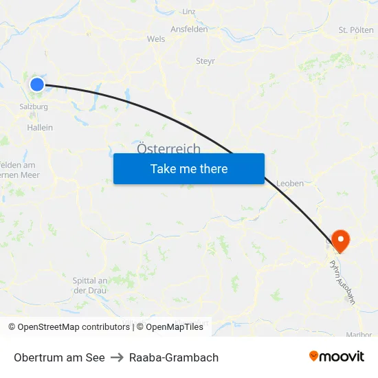 Obertrum am See to Raaba-Grambach map