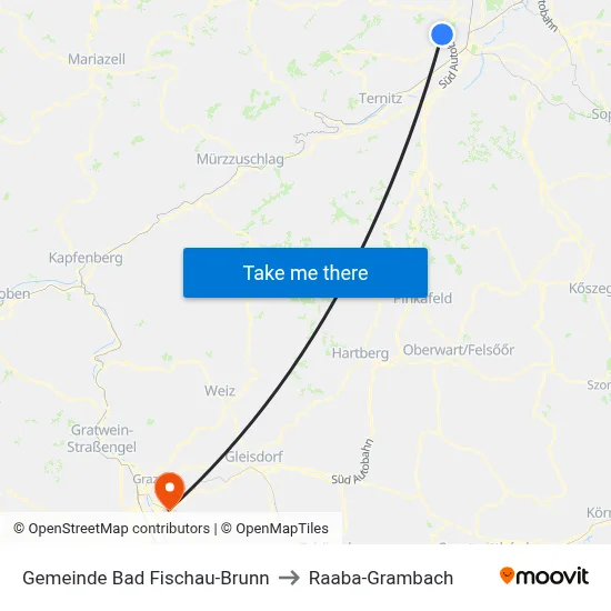 Gemeinde Bad Fischau-Brunn to Raaba-Grambach map