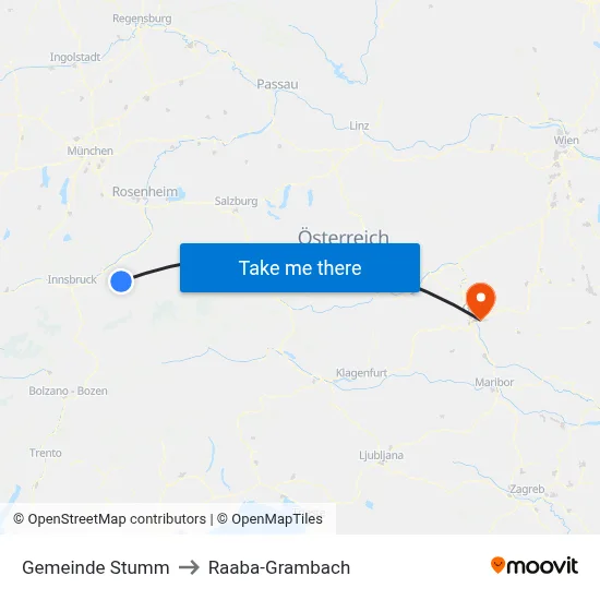 Gemeinde Stumm to Raaba-Grambach map