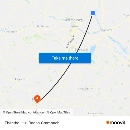 Ebenthal to Raaba-Grambach map