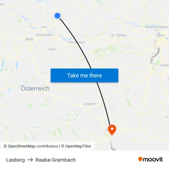 Lasberg to Raaba-Grambach map