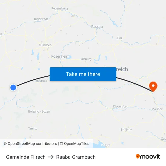 Gemeinde Flirsch to Raaba-Grambach map