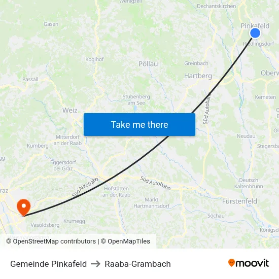 Gemeinde Pinkafeld to Raaba-Grambach map
