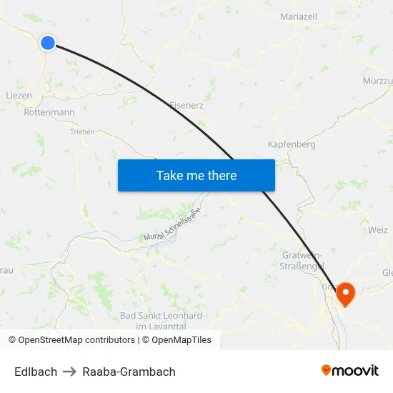 Edlbach to Raaba-Grambach map