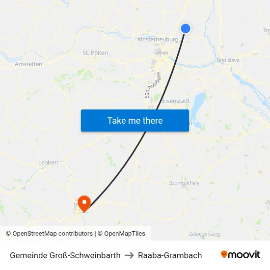 Gemeinde Groß-Schweinbarth to Raaba-Grambach map