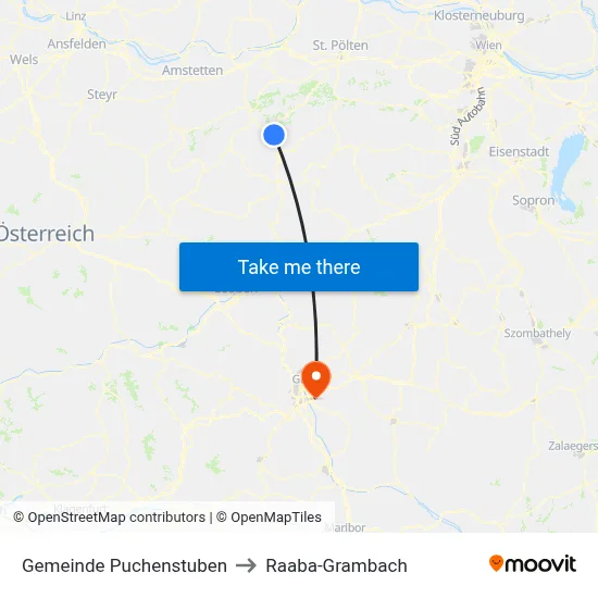 Gemeinde Puchenstuben to Raaba-Grambach map