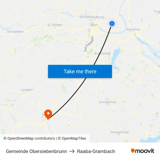 Gemeinde Obersiebenbrunn to Raaba-Grambach map