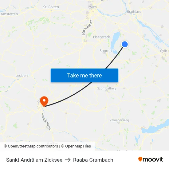 Sankt Andrä am Zicksee to Raaba-Grambach map