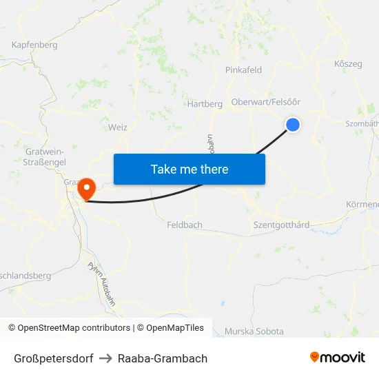Großpetersdorf to Raaba-Grambach map