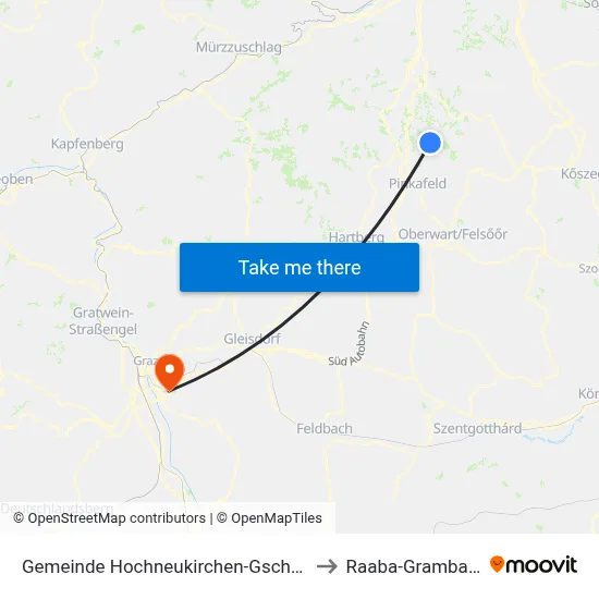 Gemeinde Hochneukirchen-Gschaidt to Raaba-Grambach map