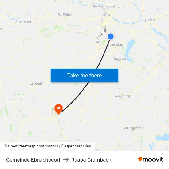 Gemeinde Ebreichsdorf to Raaba-Grambach map