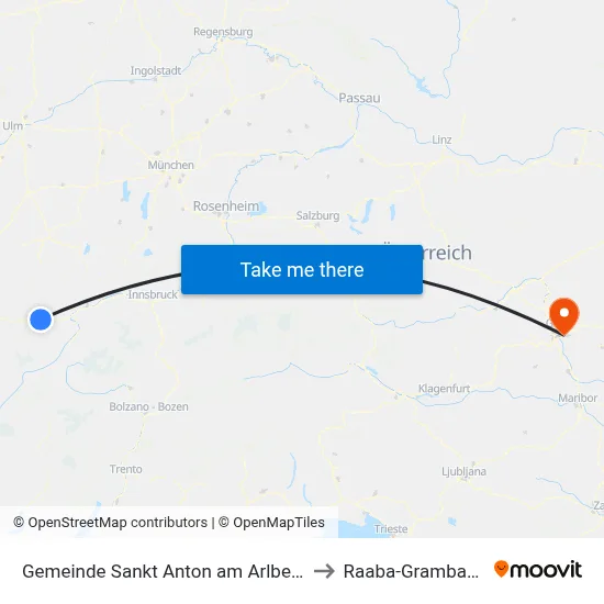 Gemeinde Sankt Anton am Arlberg to Raaba-Grambach map
