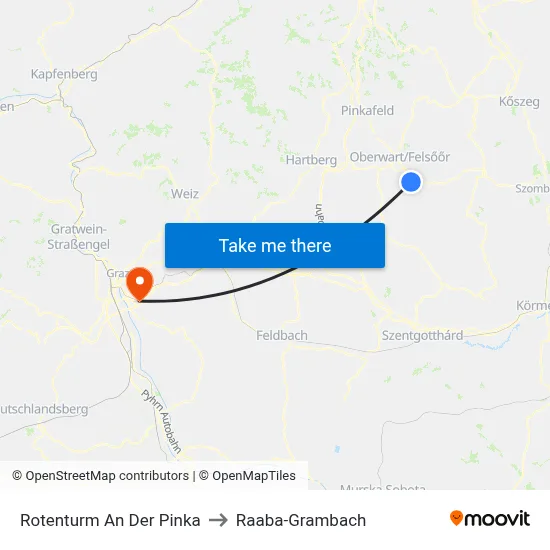 Rotenturm An Der Pinka to Raaba-Grambach map