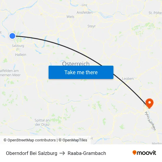 Oberndorf Bei Salzburg to Raaba-Grambach map