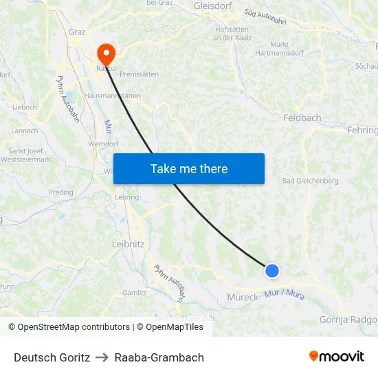 Deutsch Goritz to Raaba-Grambach map
