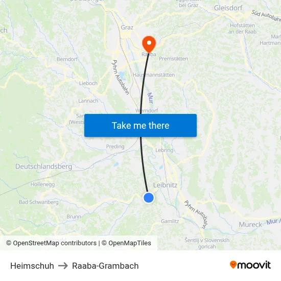 Heimschuh to Raaba-Grambach map
