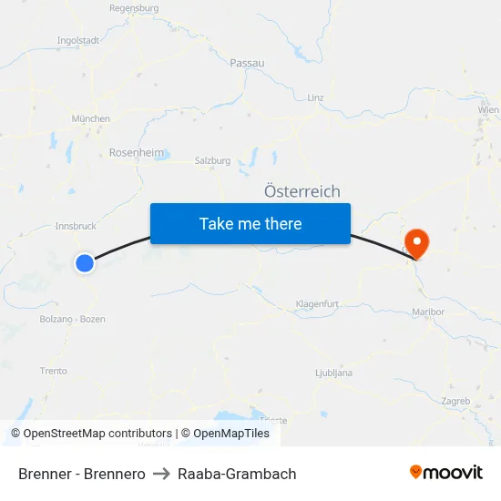 Brenner - Brennero to Raaba-Grambach map
