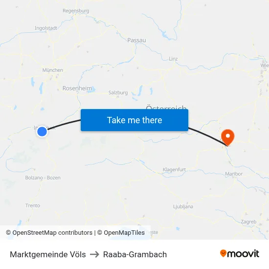 Marktgemeinde Völs to Raaba-Grambach map