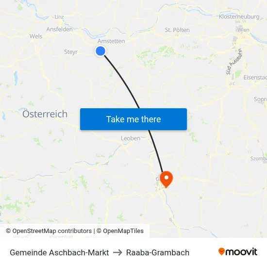Gemeinde Aschbach-Markt to Raaba-Grambach map