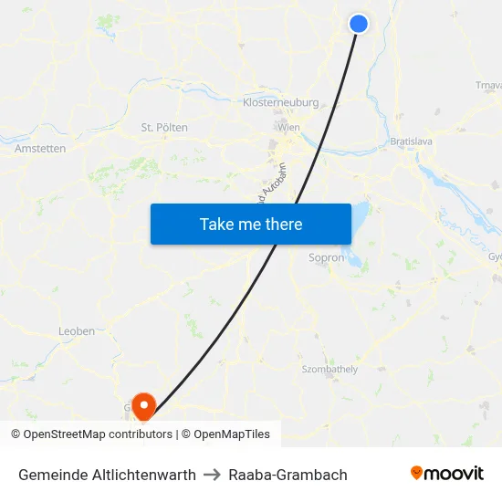 Gemeinde Altlichtenwarth to Raaba-Grambach map